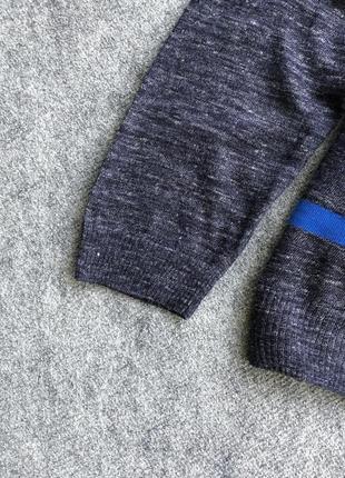 Шикарний джемпер, светр, пуловер hugo boss wool/linen/alpaca striped knit jumper blue/grey6 фото