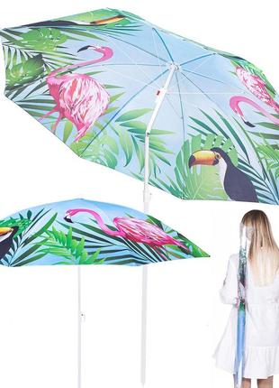 Пляжный зонт springos 180 см с регулируемой высотой и наклоном bu00215 фото
