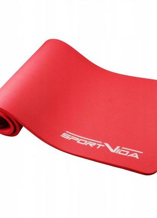 Килимок (мат) спортивний sportvida nbr 180 x 60 x 1.5 см для йоги та фітнесу sv-hk0073 red