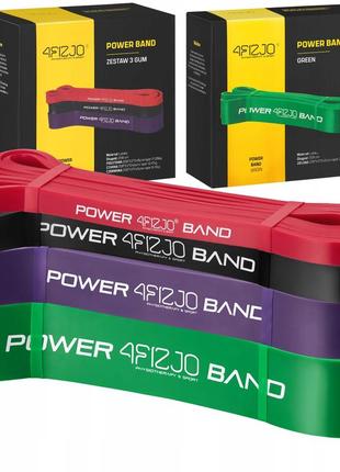 Эспандер-петля 4fizjo power band 6-36 кг (резина для фитнеса и спорта) набор 4 шт 4fj0063