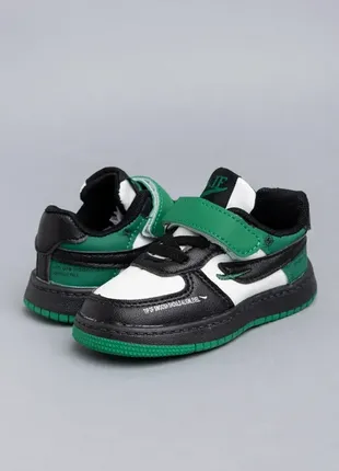 Кросівки для хлопчиків t1400-9 зелені чорні кросівки на липучці6 фото