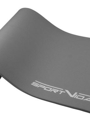 Килимок (мат) спортивний sportvida nbr 180 x 60 x 1.5 см для йоги та фітнесу sv-hk0249 grey