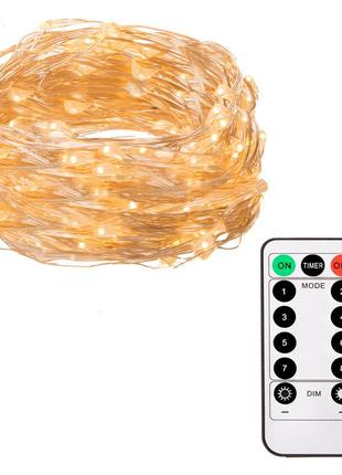 Гирлянда на батарейках springos 4.9 м 50 led pilot cl0105 warm white