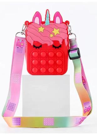Сумочка сумка кошелек детский popit антистресс для ребенка силиконовые пузырьки для снятия стресса pop it поп1 фото