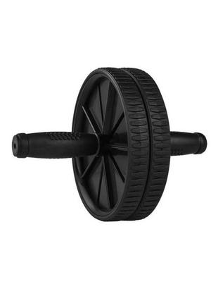 Тренажер "колесо для м'язів преса "bambi ms 3319 з килимком (чорний)