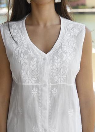 Біла блуза з бавовни indiano fresh cotton2 фото