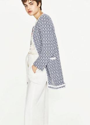 Короткое пальто zara s пальто прямого кроя длинный блэйзер с бахромой жакет удлинённый
