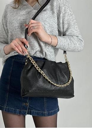 Мягкая кожаная сумка италия