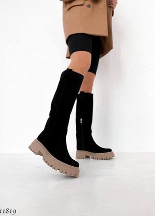 Чоботи сапоги замша