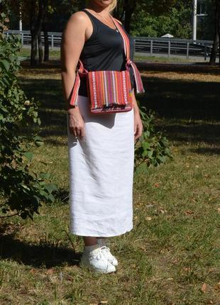 Текстильна сумка через плече кросбоді "хованець є " ручна робота.4 фото
