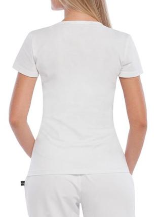Однотонная базовая футболка globus белая коттоновая8 фото