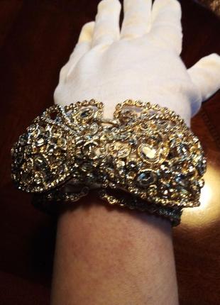 Браслет chanel strass bow cc cuff оригинал6 фото