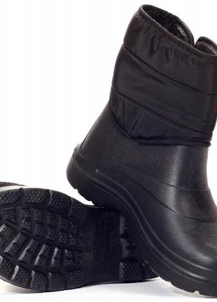 Зимові чобіти жіночі зимові теплі гумові чоботи ева на липучці