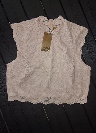 Круживной топ h&m , премиум коллекции размер м/14/40