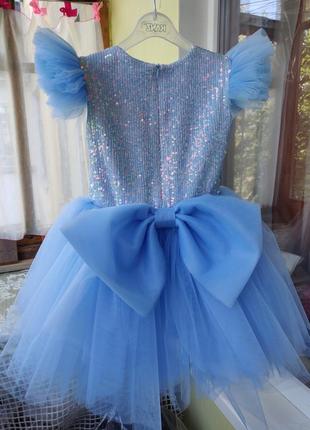 Нарядное голубое платье2 фото