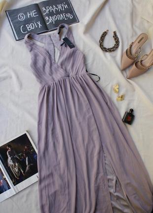 Брендовое длинное платье макси коктельное с разрезом от tfnc london2 фото