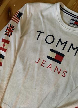 Лонг tommy jeans ‘90s flag white cropped long4 фото