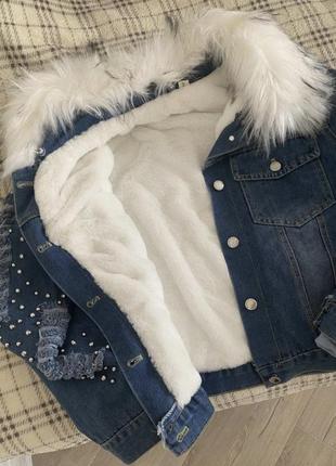 Куртка джинсовая с утеплителем3 фото