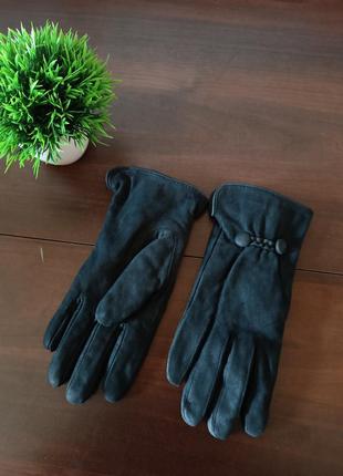 Теплі натуральні замшеві рукавички2 фото