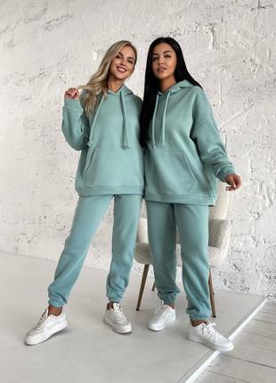 Стильний базовий теплий спортивний костюм на флісі 12 кольорів