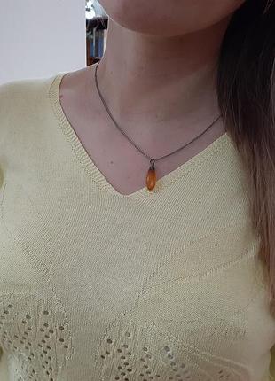 1972 рік! ✨🌼✨ харківський ювелірний срібло клеймо краплина меду ланцюжок з кулоном срср срібло 925 бурштин харківський ювелірний завод 1972 року