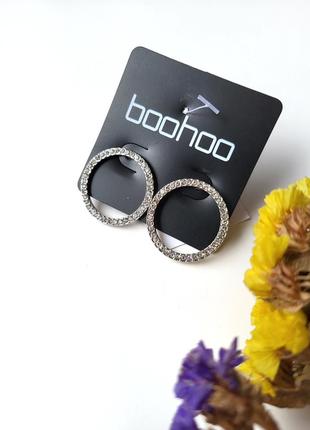 Сережки гвоздики круглі boohoo сріблясті4 фото