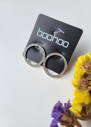 Серьги гвоздики круглые boohoo серебристые