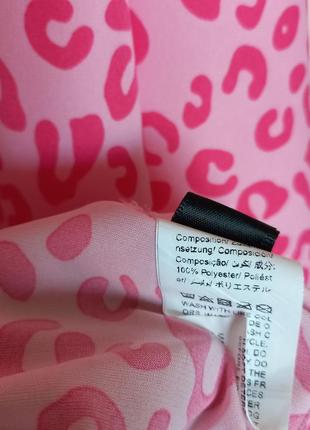 Розовая леопардовая батальная блузка, блуза шифоновая батал 60-62 г.4 фото