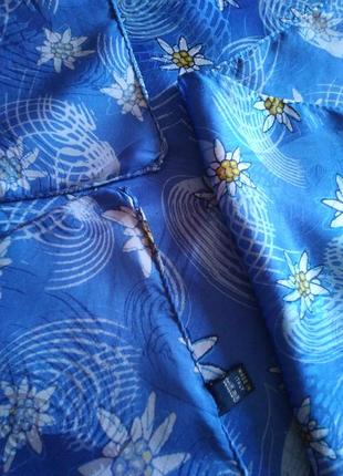 Натуральный фактурный шелк, платок "эдельвейсы", 87*869 фото