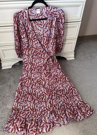 Шикарное платье миди в цветочный принт1 фото