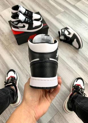 Nike air jordan 1 black-white5 фото