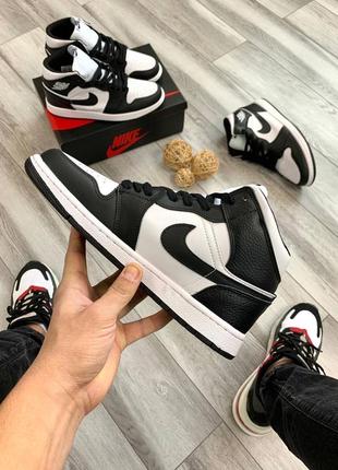 Nike air jordan 1 black-white4 фото