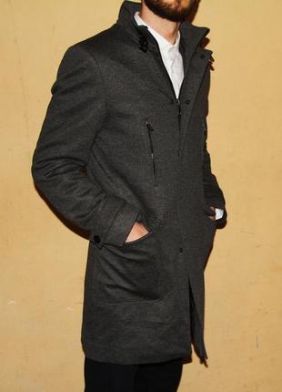 Пальто zara серый мужской оригинал5 фото