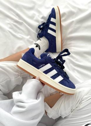 Женские кроссовки adidas campus “dark blue” premium