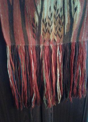 Винажний гобелен, панно килимок, плетена картина червона з бахромою4 фото