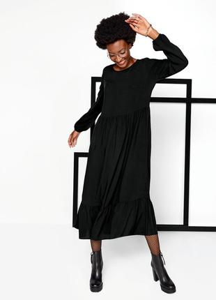 Женское черное платье макси esmara