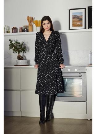 Сукня uniqlo в горошок rap dotted long sleeved dress