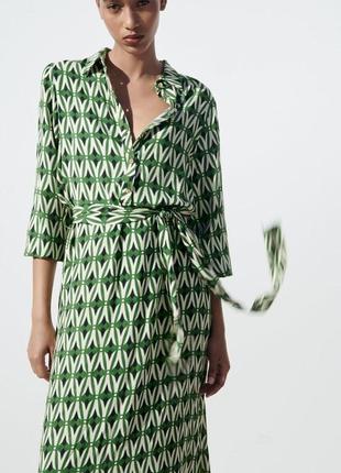 Zara -60% 💛 платье роскошное стильное принт xs4 фото