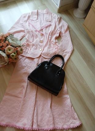 Костюм комплект весна розовый пудра разовой стрейчевой женский двойка жакет юпка розовый,двойка женский розовый,жакет +юпка,пиджак + спинни