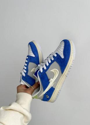 Fly streetwear x nike sb dunk low pro 'gardenia' кроссовки женские замшевые9 фото