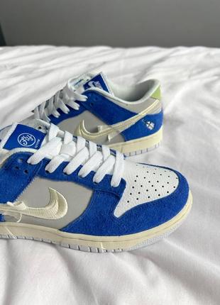 Fly streetwear x nike sb dunk low pro 'gardenia' кроссовки женские замшевые8 фото