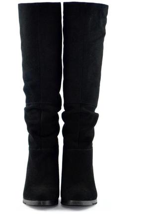 Сапоги зимние женские натуральная замша высокий каблук3 фото