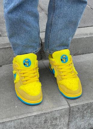 Женские кроссовки жёлтые найк данк nike sb dunk low x grateful dead bears opti yellow5 фото