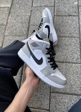 Зимние кроссовки nike air jordan 1 grey fur