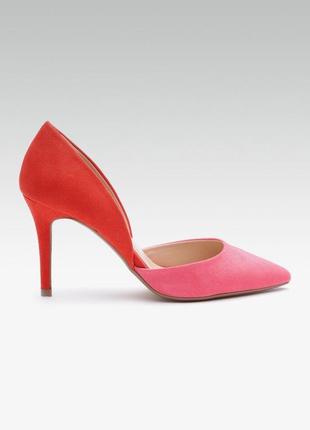 Туфли яркие розово красные dorothy perkins замшевые