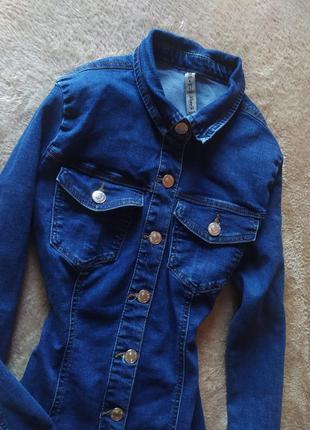 Качественное плотное стрейчевое джинсовое платье рубашка4 фото