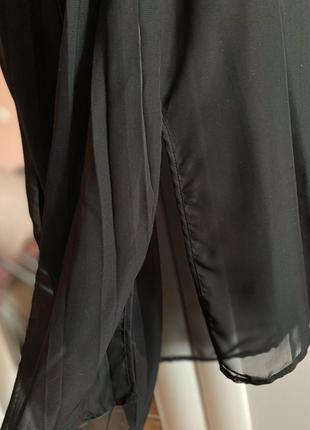 Шифоновая чёрная юбка міді8 фото