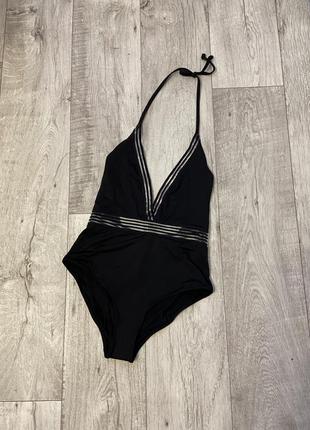Новый черный слитный сексуальный купальник h&m размер 44-46