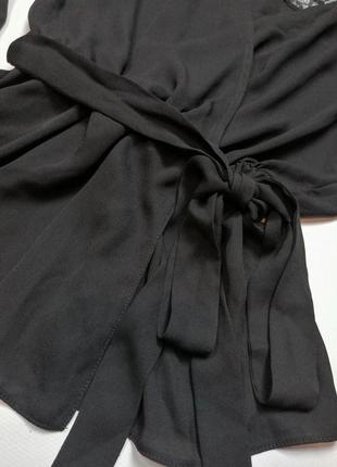 Блуза женская чёрная с кружевом lipsy london размер м4 фото