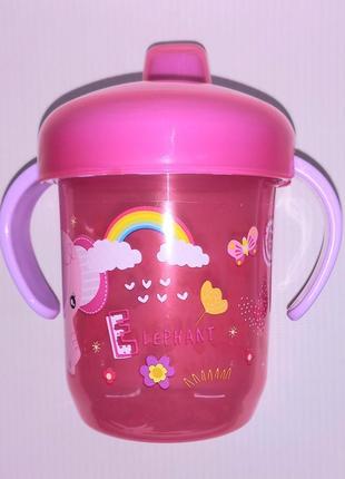 Дитяча поїлка-непроливайка з ручками megazayka 0305/6+ 200мл рожевий, синій, зелений